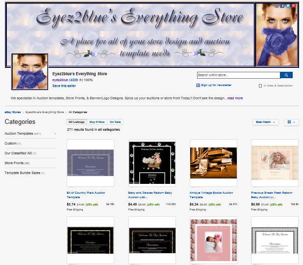 Store Front Header Package NEW eBay Billboard Style! Get a NEW Design